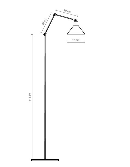 Capuchina floor lamp - Luxcambra - Black industrial style, articulating lamp