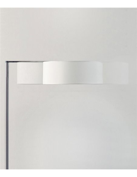 Matrix floor lamp - Luxcambra - Modern design with articulated arm, White or grey cotonet lampshade, height: 140 cm