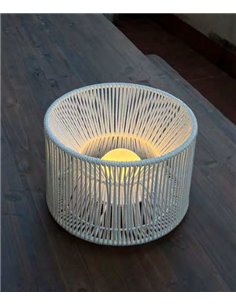 Acapulco portable lamp - Luxcambra - Polyamide rope lampshade, rechargeable battery