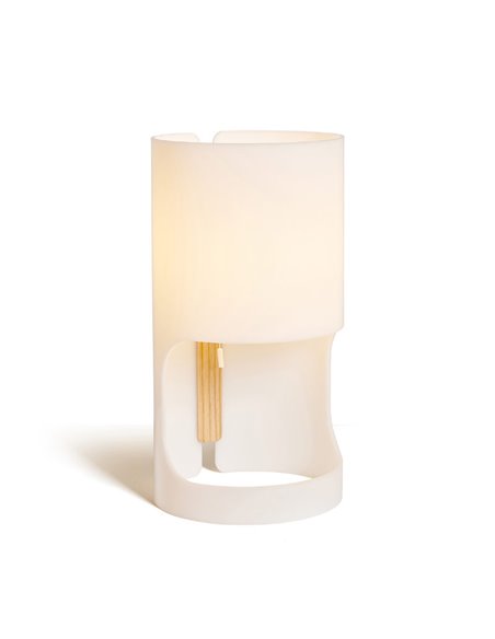 Cilindre table lamp - Luxcambra - Ash frame and white lampshade